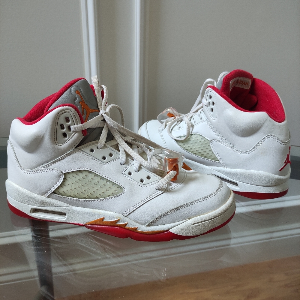 NIKE AIR JORDAN 5 V RETRO GS SUNSET FIRE RED 2006 134092-161 6y women's 7.5